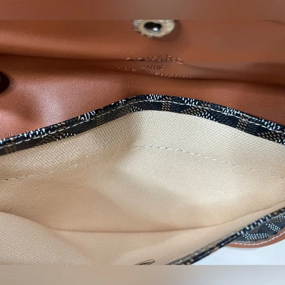 Chevron Style Envelope Pouch Wallet, Brown/Tan - Inspiration- 20x11 cm - Picture 8 of 11